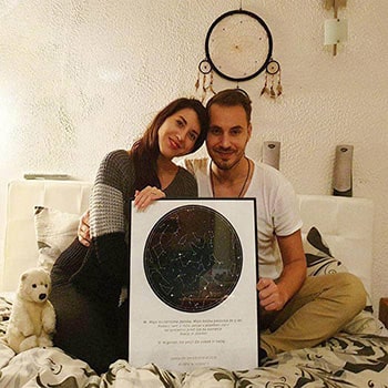 Mystella - hvězdná mapa, zákazníky Matej & Monica.